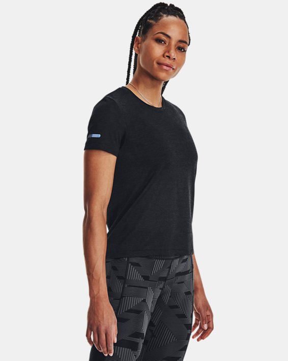 T-shirt à manches courtes UA Seamless Stride pour femme, Black, pdpMainDesktop image number 0